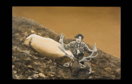 “Don’s Elk” 2009: mixed media, oil on canvas